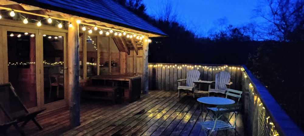 Outside deck night view