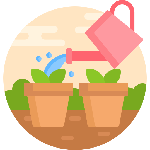 watering potted plants image